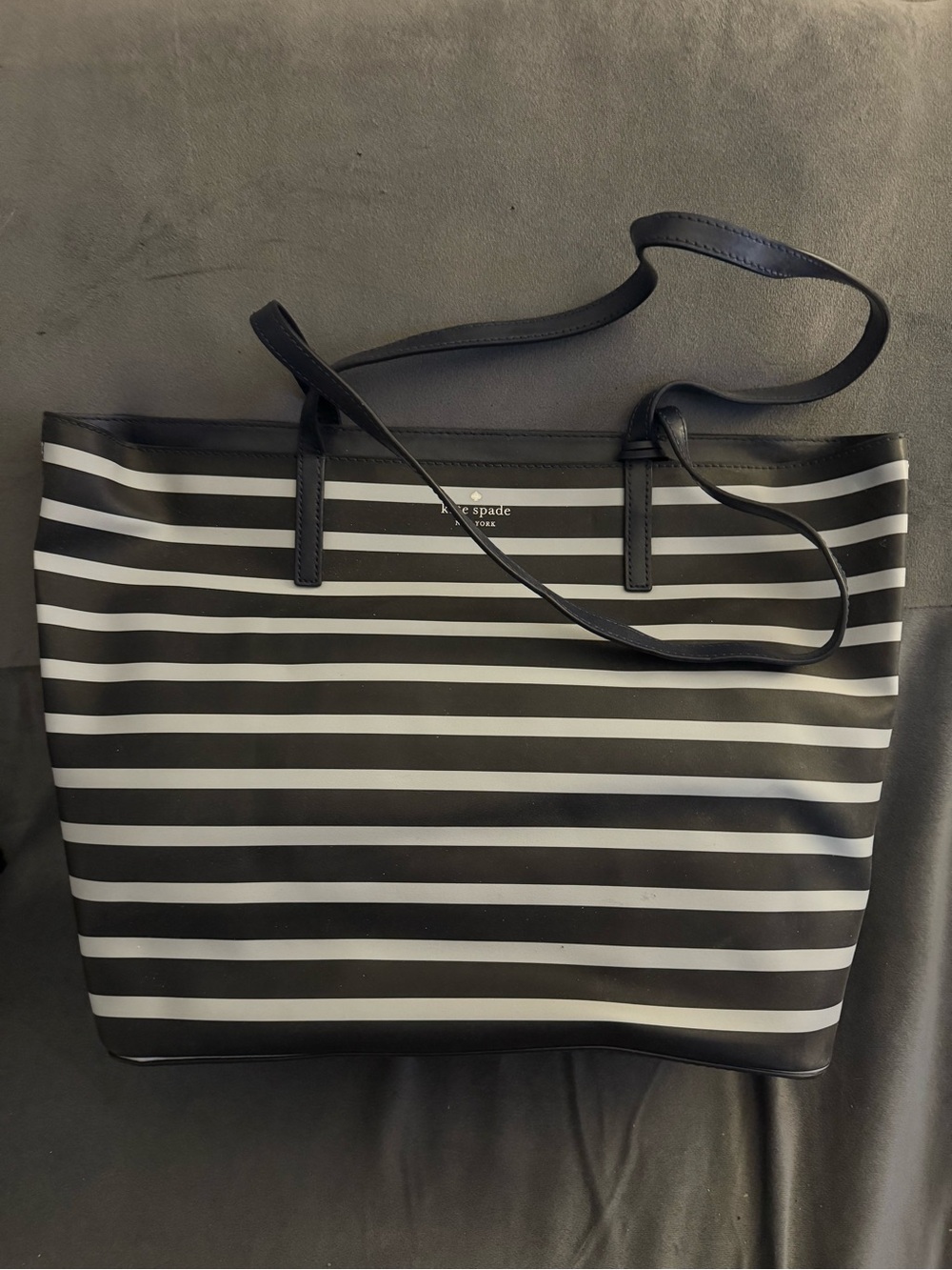kate spade Black and White Striped Tote
